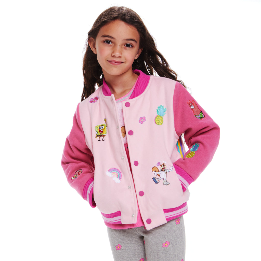 SpongeBob SquarePants™ x Andy & Evan® | Kids (2-6x) Rainbow Patchwork Bomber Jacket - Andy & Evan