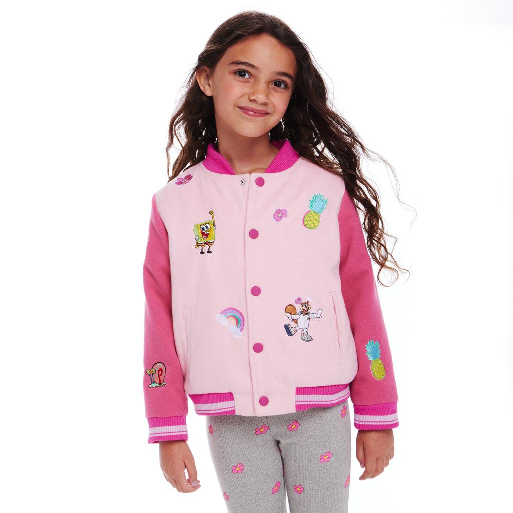 SpongeBob SquarePants™ x Andy & Evan® | Kids (2-6x) Rainbow Patchwork Bomber Jacket - Andy & Evan