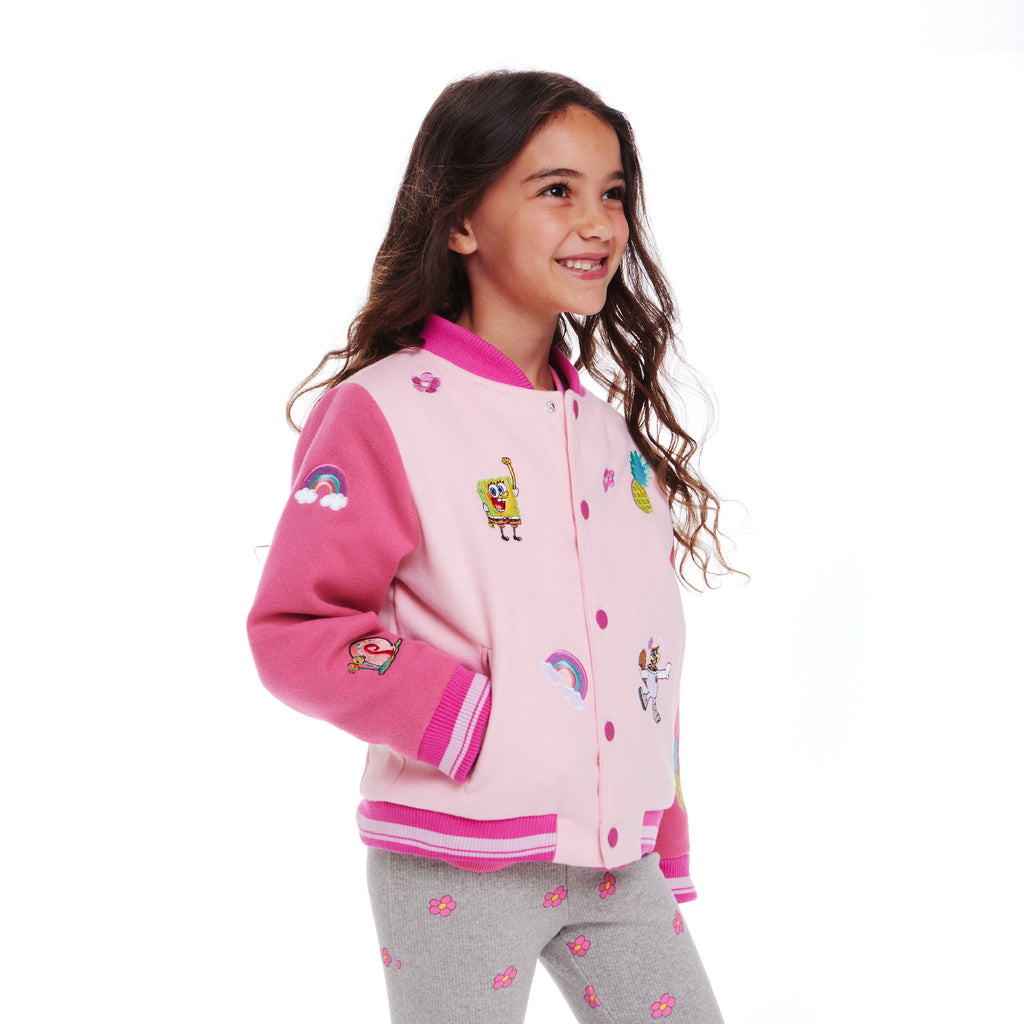 SpongeBob SquarePants™ x Andy & Evan® | Kids (2-6x) Rainbow Patchwork Bomber Jacket - Andy & Evan