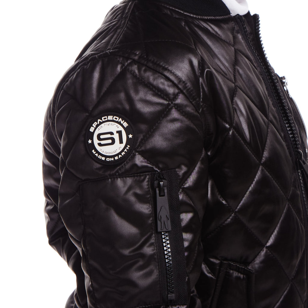 SPACEONE x Andy & Evan® | Kids (4-16) Quilted Bomber with LED Light | Black - Andy & Evan