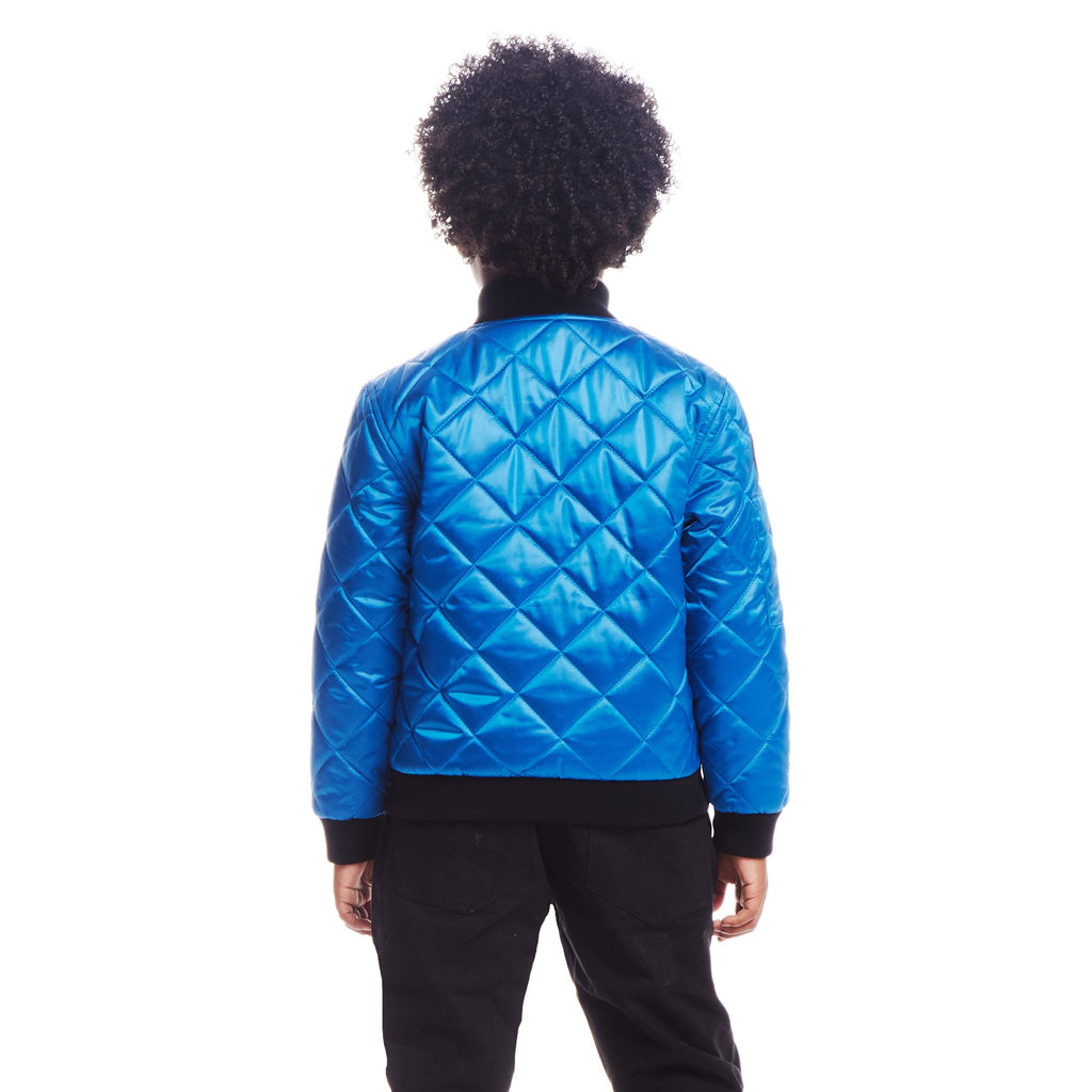 SPACEONE x Andy & Evan® | Kids (4-16) Quilted Bomber with LED Light | Blue - Andy & Evan