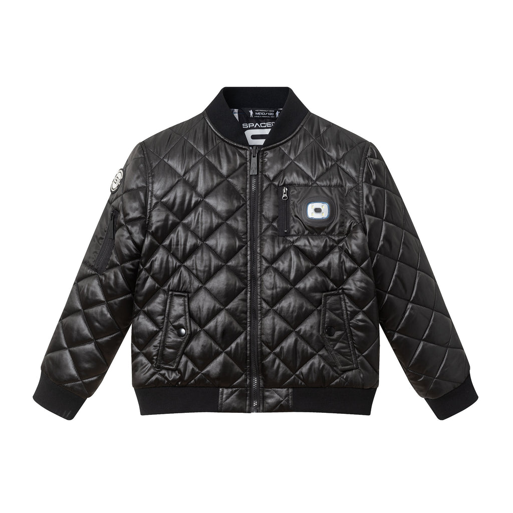 SPACEONE x Andy & Evan® | Kids (4-16) Quilted Bomber with LED Light | Black - Andy & Evan