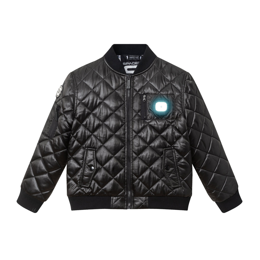 SPACEONE x Andy & Evan® | Kids (4-16) Quilted Bomber with LED Light | Black - Andy & Evan