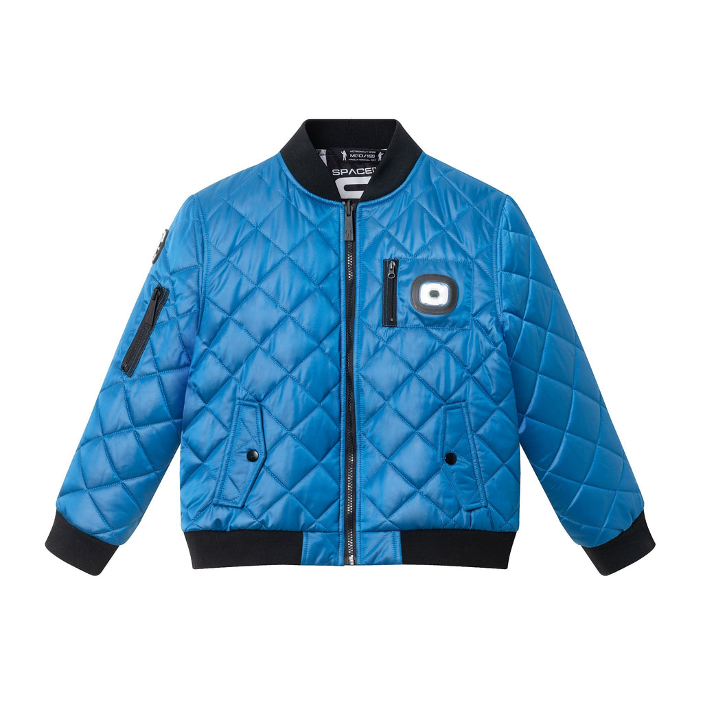 SPACEONE x Andy & Evan® | Kids (4-16) Quilted Bomber with LED Light | Blue - Andy & Evan