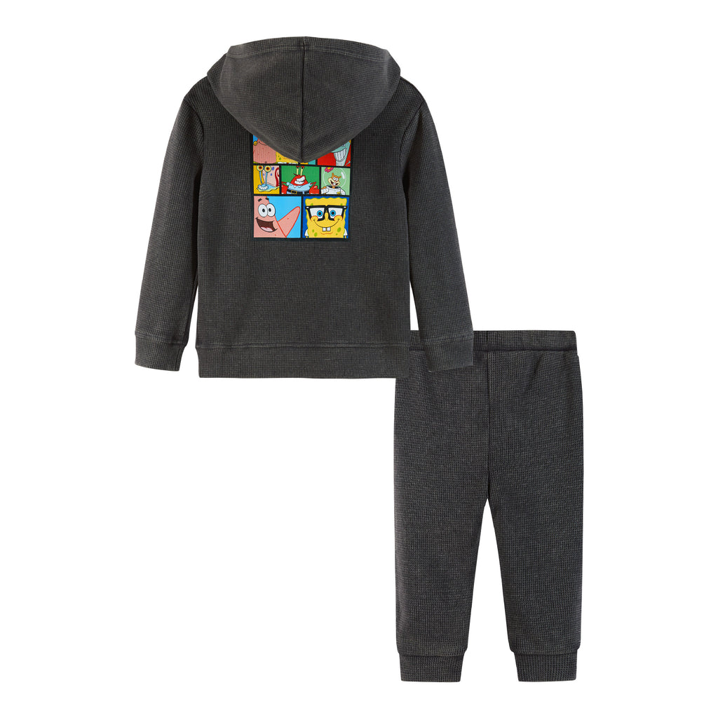 SpongeBob SquarePants™ x Andy & Evan® | Infant(9-24M) Hooded Waffle Tee Jogger Set - Andy & Evan