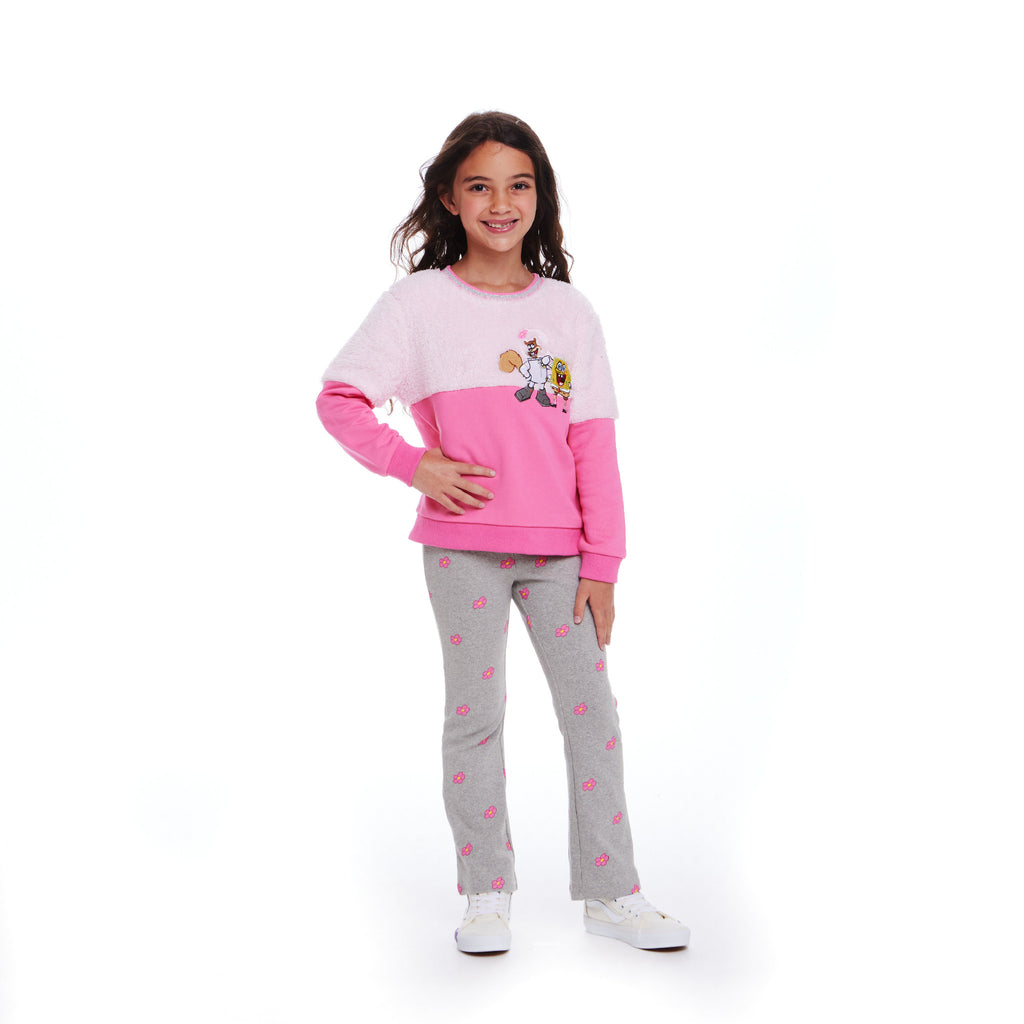 SpongeBob SquarePants™ x Andy & Evan® | Kids (2-6x) Crewneck Sweater & Ribbed Flare Legging Set - Andy & Evan