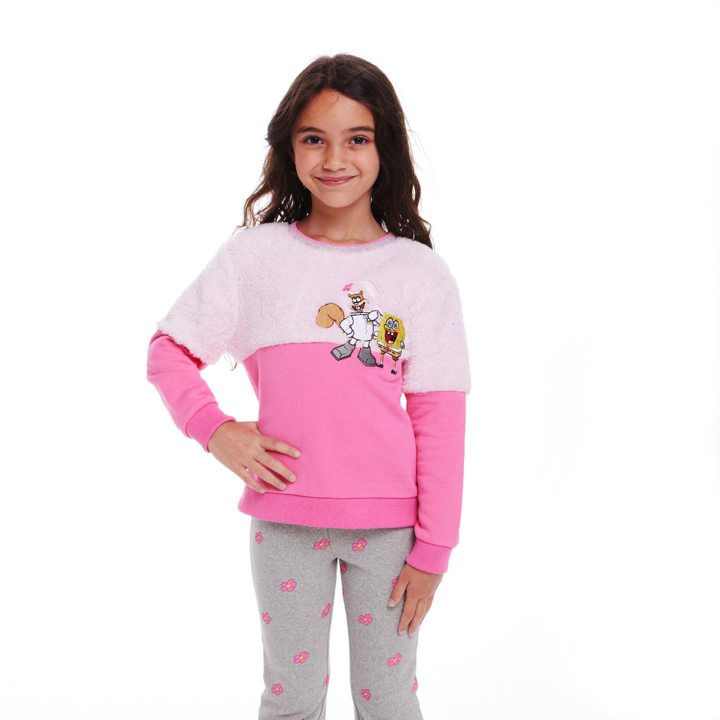 SpongeBob SquarePants™ x Andy & Evan® | Kids (2-6x) Crewneck Sweater & Ribbed Flare Legging Set - Andy & Evan