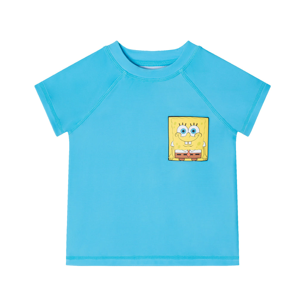 SpongeBob SquarePants™ x Andy & Evan® | Infant (9-12M) 3D Dot Pocket & Bikini Bottom Rash Guard Set - Andy & Evan