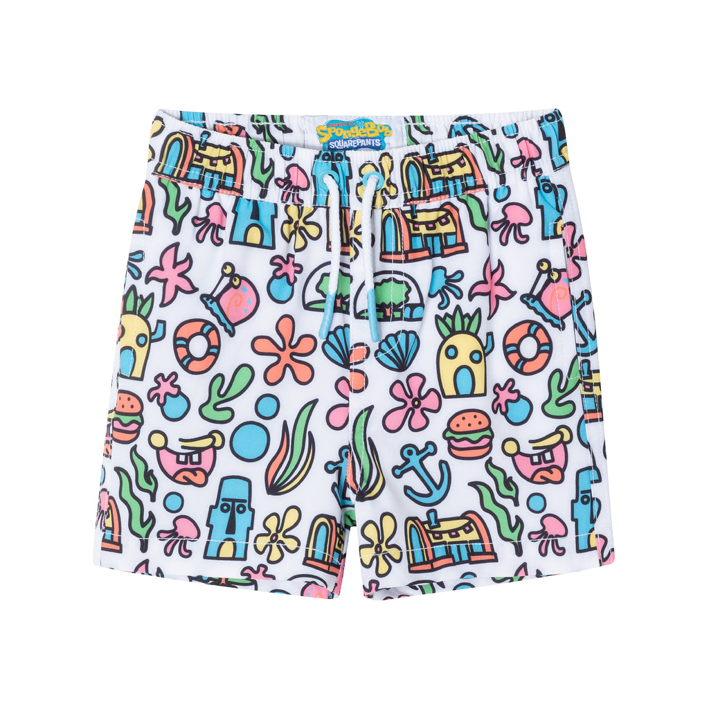 SpongeBob SquarePants™ x Andy & Evan® | Infant (9-12M) 3D Dot Pocket & Bikini Bottom Rash Guard Set - Andy & Evan