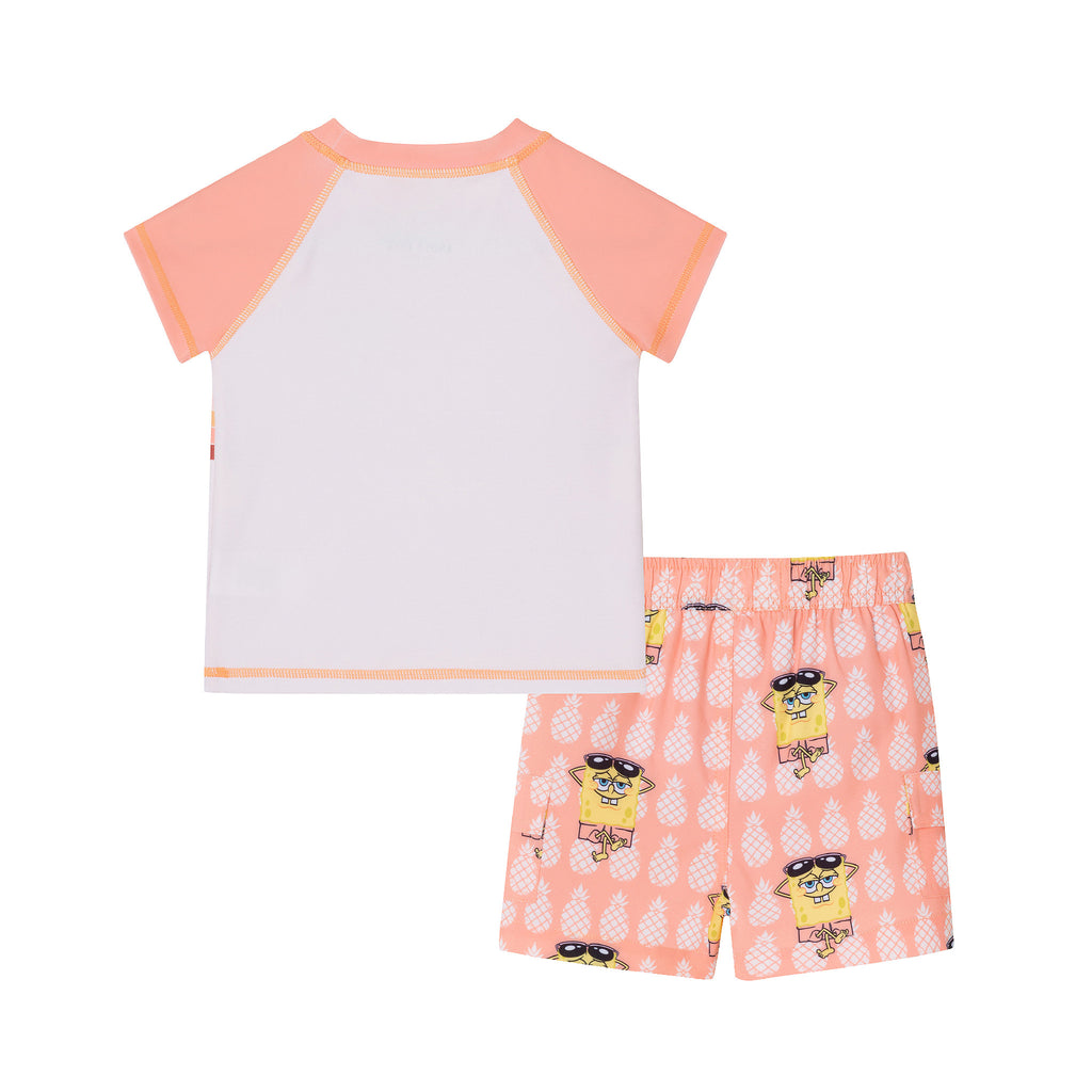 SpongeBob SquarePants™ x Andy & Evan® | Infant (9-12M) Pineapple Buddies Rash Guard Set - Andy & Evan