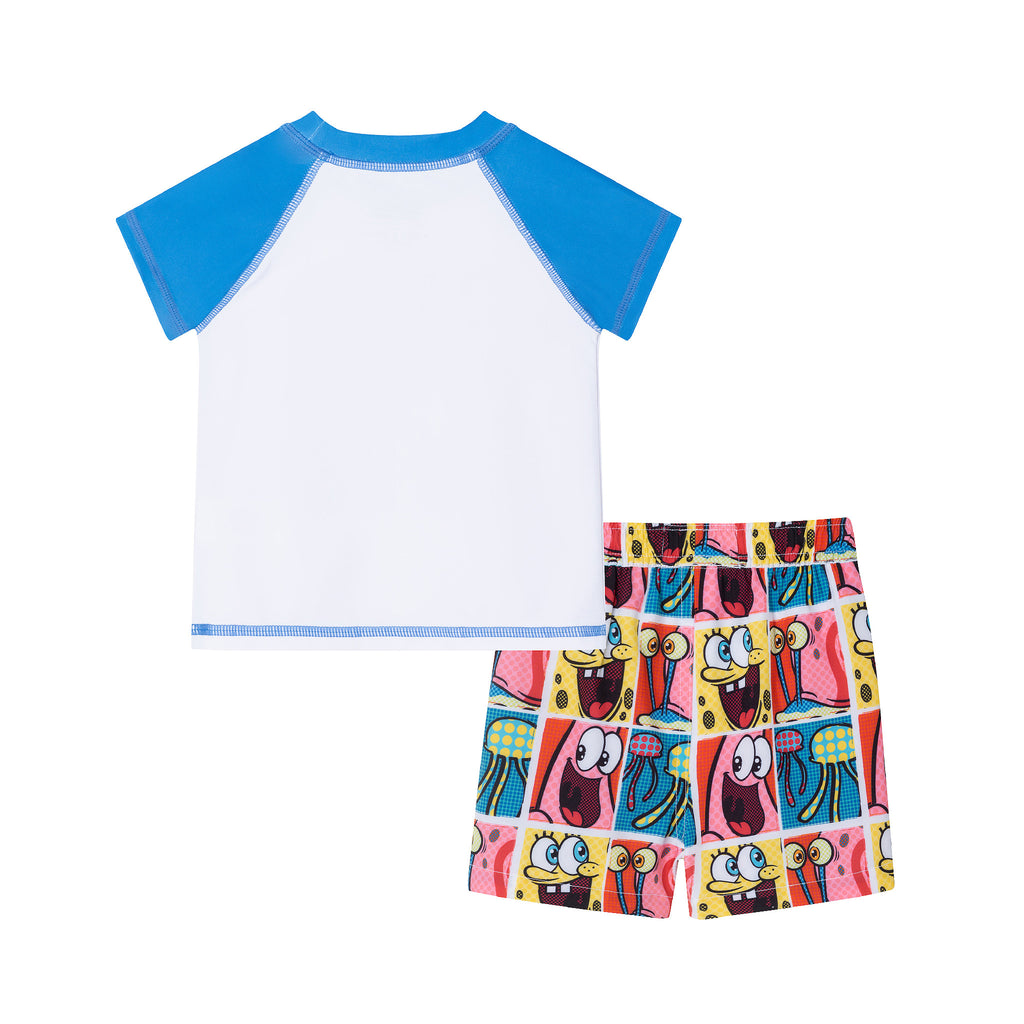 SpongeBob SquarePants™ x Andy & Evan® | Infant (9-24M) Pop Art Rash Guard Set - Andy & Evan