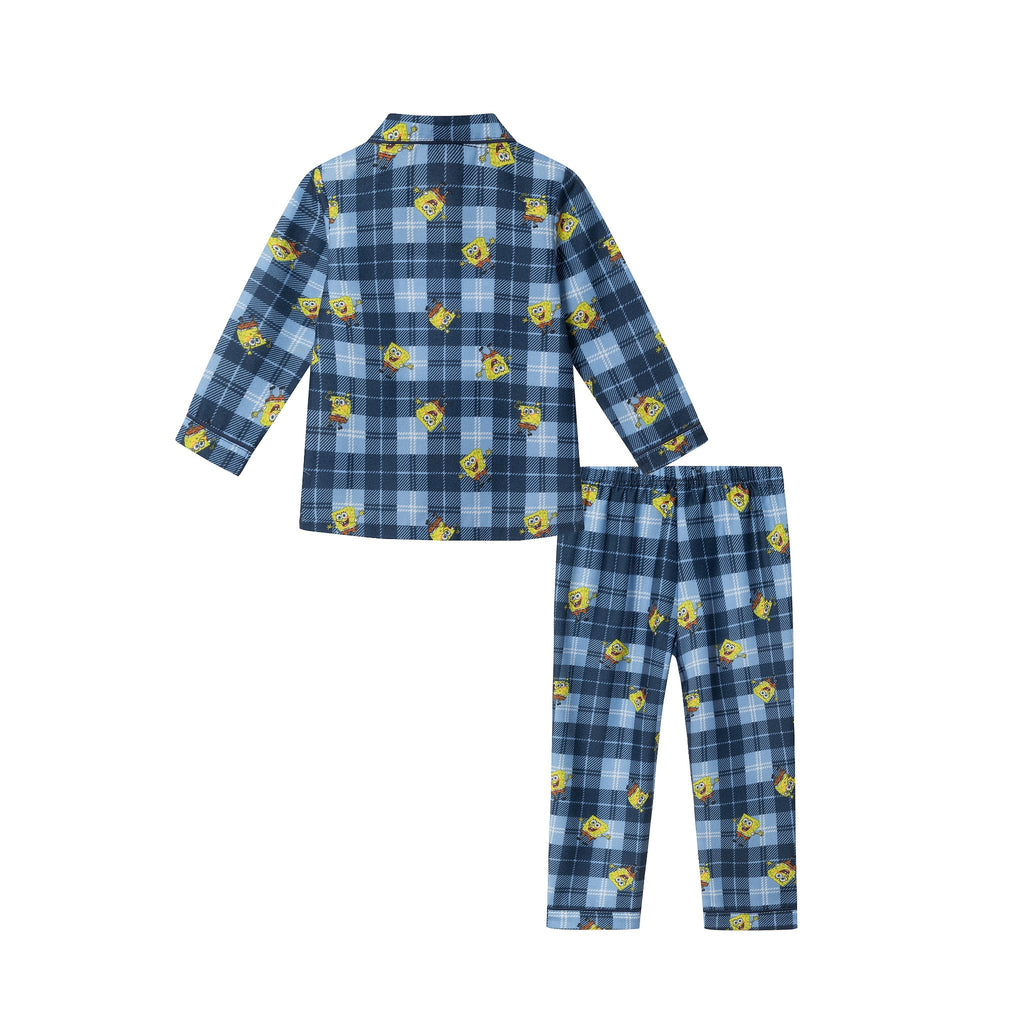 SpongeBob SquarePants™ x Andy & Evan® | Kids (2-7) Flannel Plaid Pajama Set | Navy - Andy & Evan