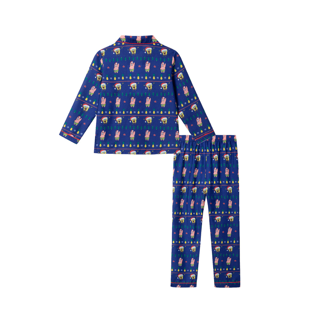 SpongeBob SquarePants™ x Andy & Evan® | Kids Fair Isle Pajama Set | Navy - Andy & Evan