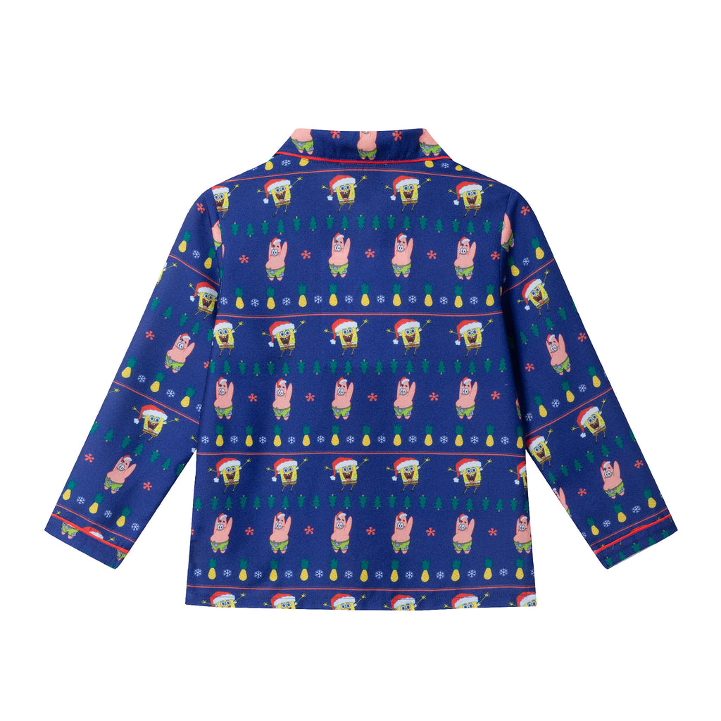 SpongeBob SquarePants™ x Andy & Evan® | Kids Fair Isle Pajama Set | Navy - Andy & Evan