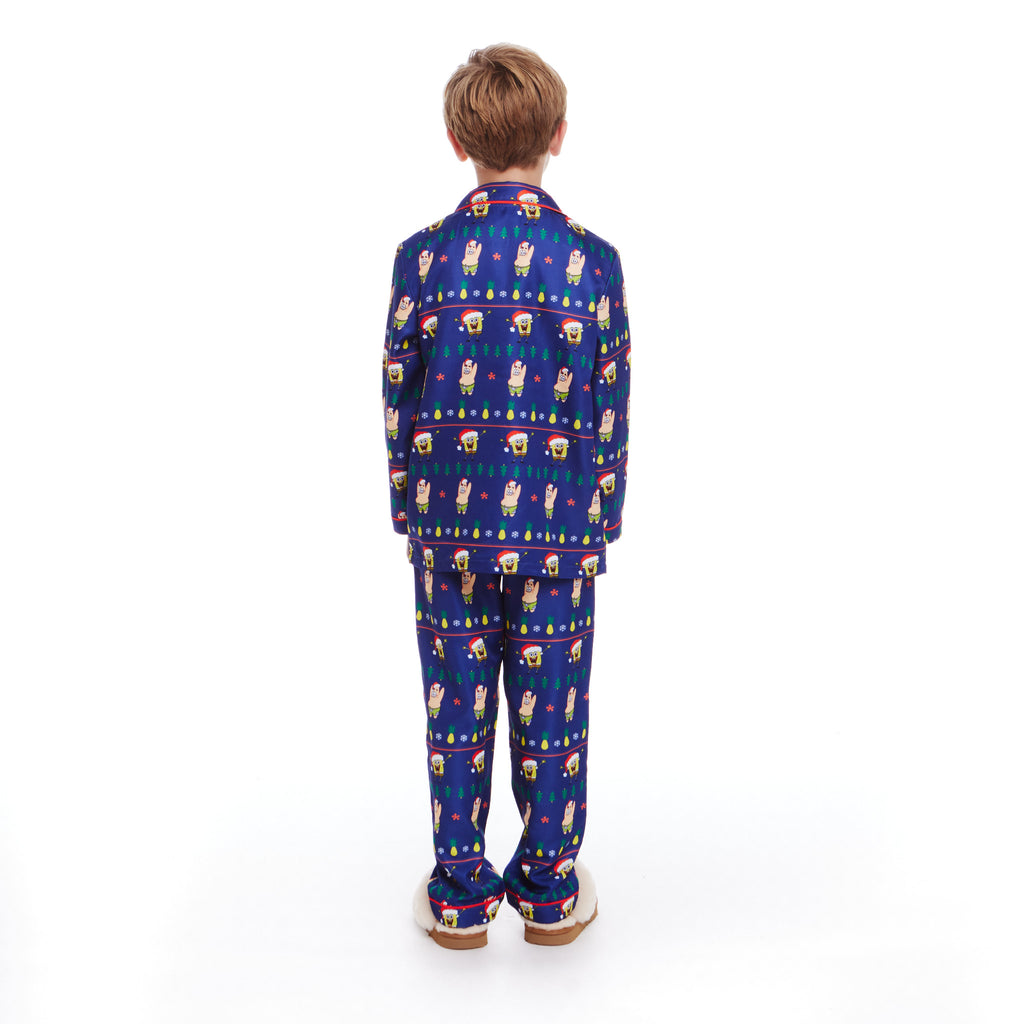 SpongeBob SquarePants™ x Andy & Evan® | Kids Fair Isle Pajama Set | Navy - Andy & Evan