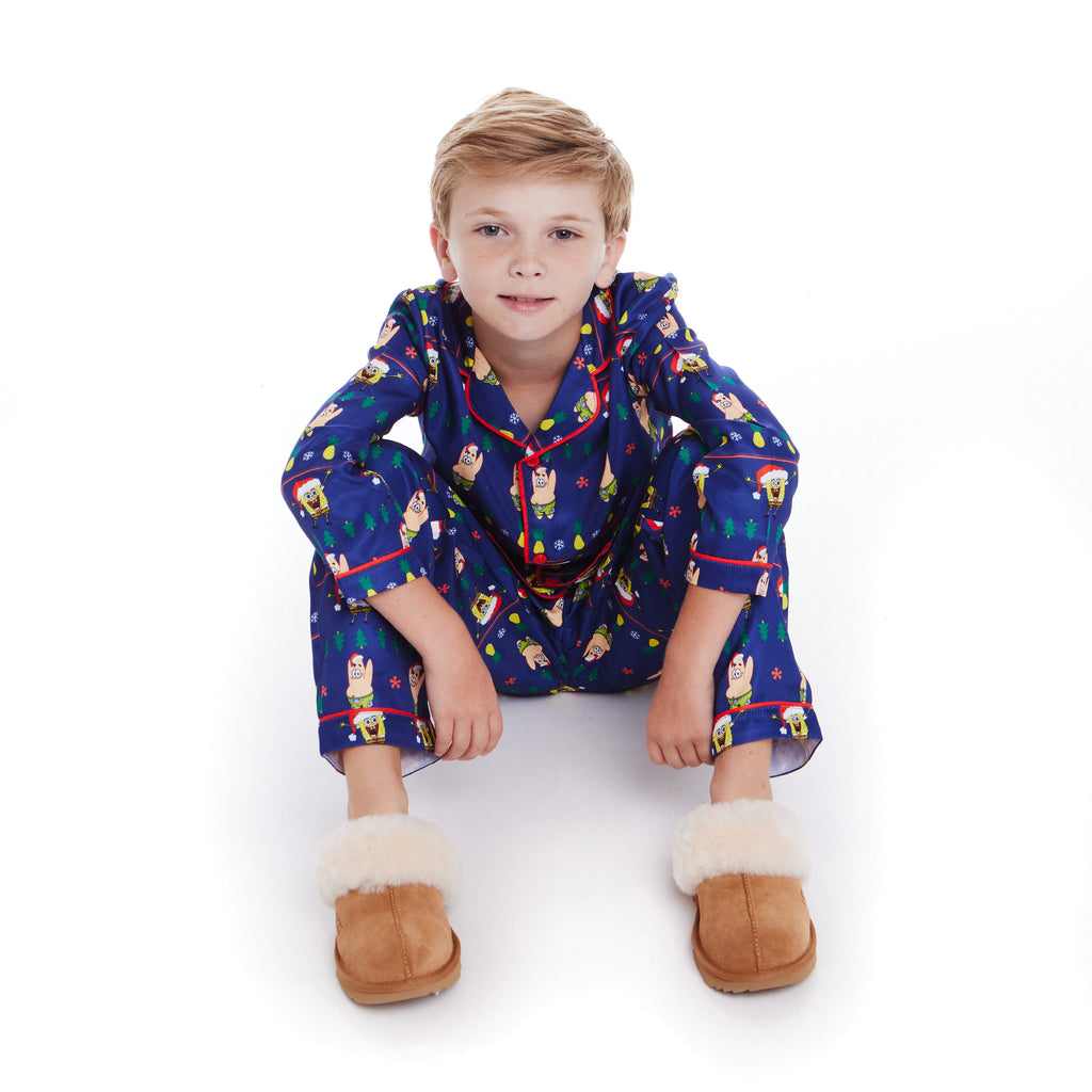 SpongeBob SquarePants™ x Andy & Evan® | Kids Fair Isle Pajama Set | Navy - Andy & Evan