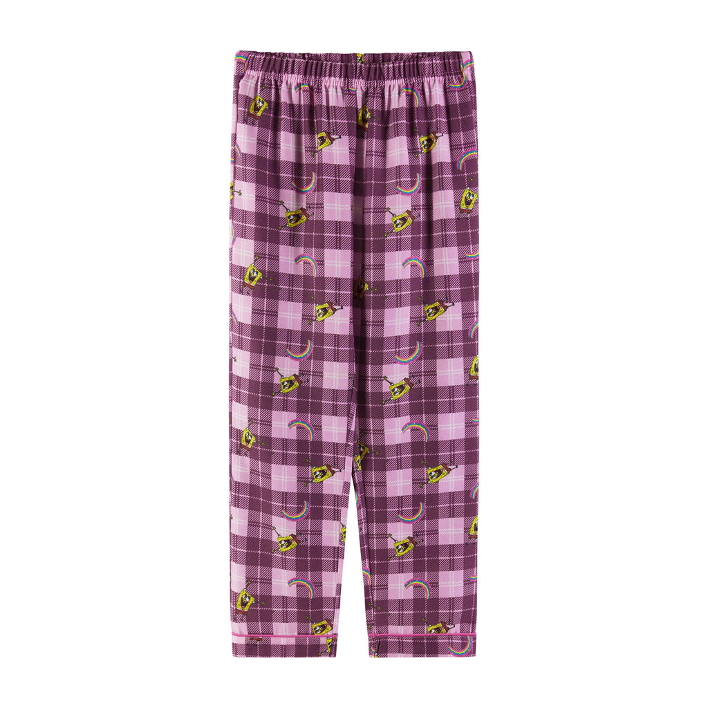 SpongeBob SquarePants™ x Andy & Evan® | Kids (3-8) Flannel Plaid Pajama Set | Pink - Andy & Evan