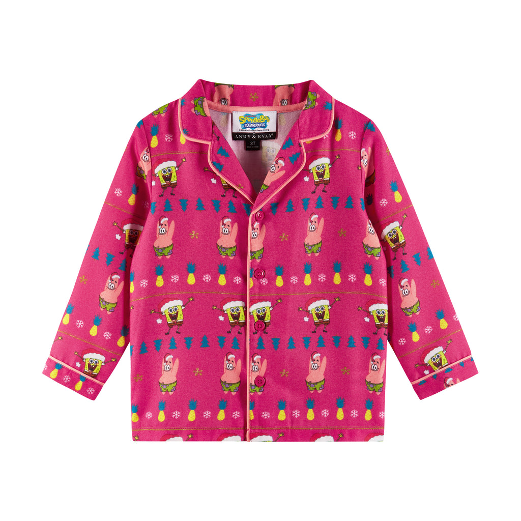 SpongeBob SquarePants™ x Andy & Evan® | Kids (2-16) Fair Isle Pajama Set | Pink - Andy & Evan