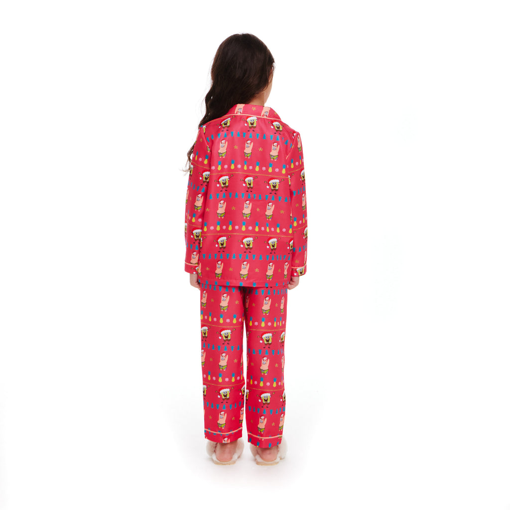 SpongeBob SquarePants™ x Andy & Evan® | Kids (2-16) Fair Isle Pajama Set | Pink - Andy & Evan