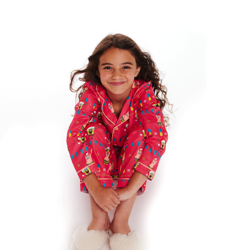 SpongeBob SquarePants™ x Andy & Evan® | Kids (2-16) Fair Isle Pajama Set | Pink - Andy & Evan