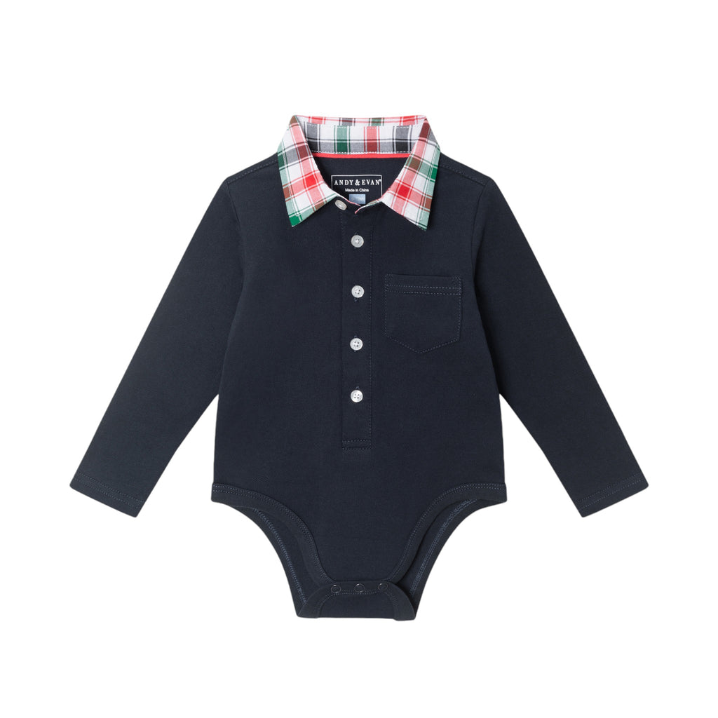 Infant 2-Piece Polo Shirtzie® Set | Navy Holiday - Andy & Evan