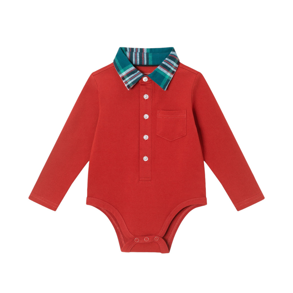 Infant 2-Piece Polo Shirtzie® Set | Red Holiday - Andy & Evan