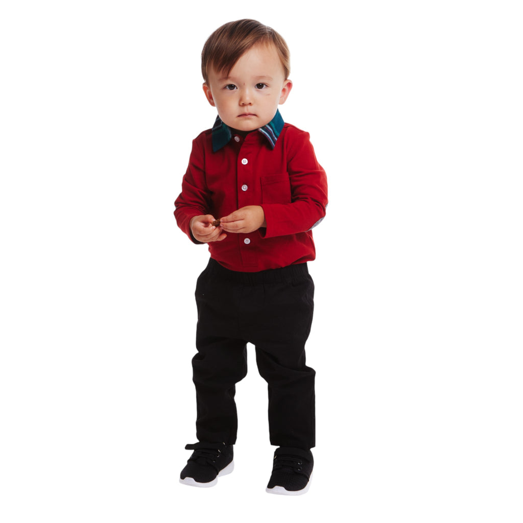 Infant 2-Piece Polo Shirtzie® Set | Red Holiday - Andy & Evan