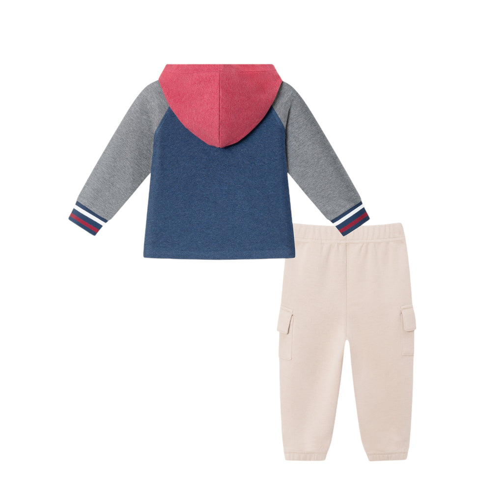 Infant Hooded Jersey Tee & Jogger Set | Red, Navy, Heather Grey - Andy & Evan