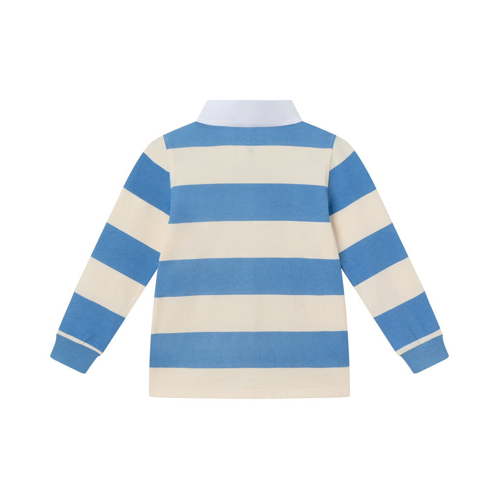 Kids Striped Rugby Shirt | Blue Cream - Andy & Evan