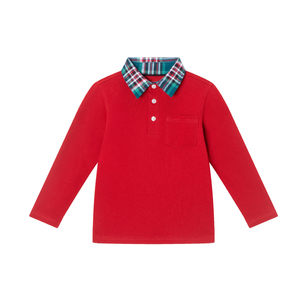 Kids Red Holiday Polo Set - Andy & Evan