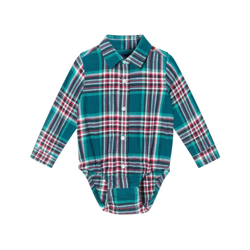 Infant 4-Piece Buttondown & Sweater Vest Set | Checkered Maroon - Andy & Evan