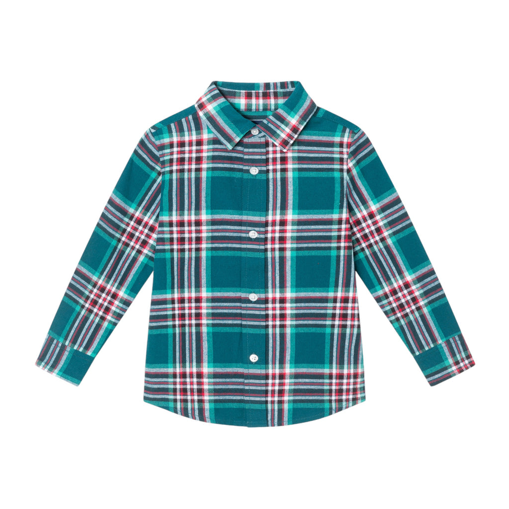 Kids (2-4) Buttondown & Sweater Vest Set | Festive Plaid - Andy & Evan