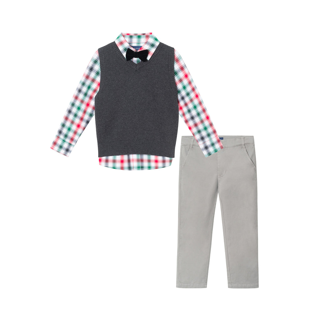 Kids 4-Piece Sweater Vest Set | Holiday Gent - Andy & Evan