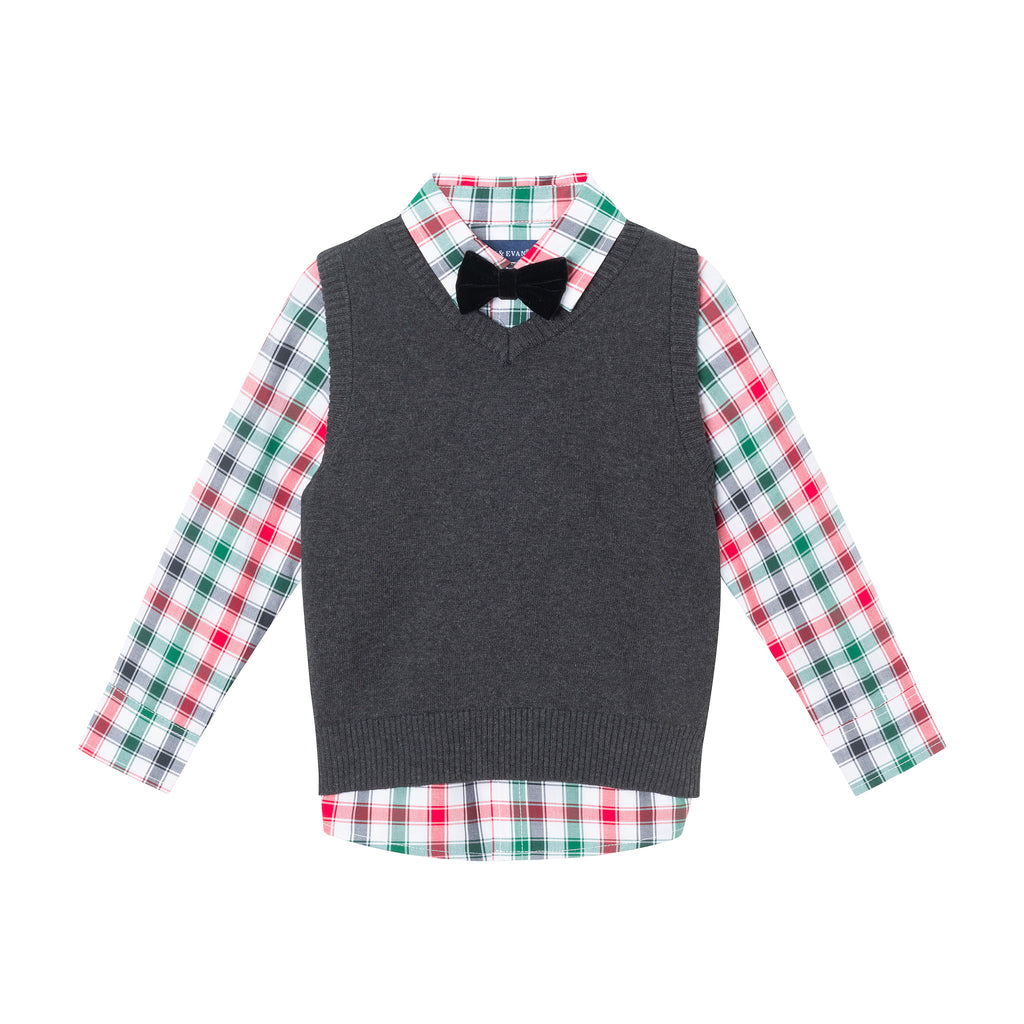 Kids 4-Piece Sweater Vest Set | Holiday Gent - Andy & Evan