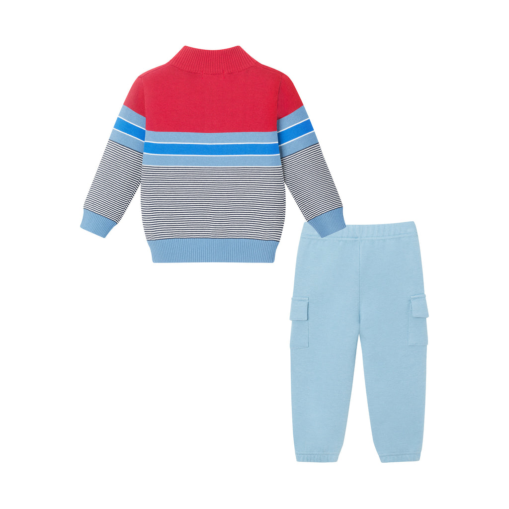 Infant Red/Blue Striped Sweater & Jogger Set - Andy & Evan