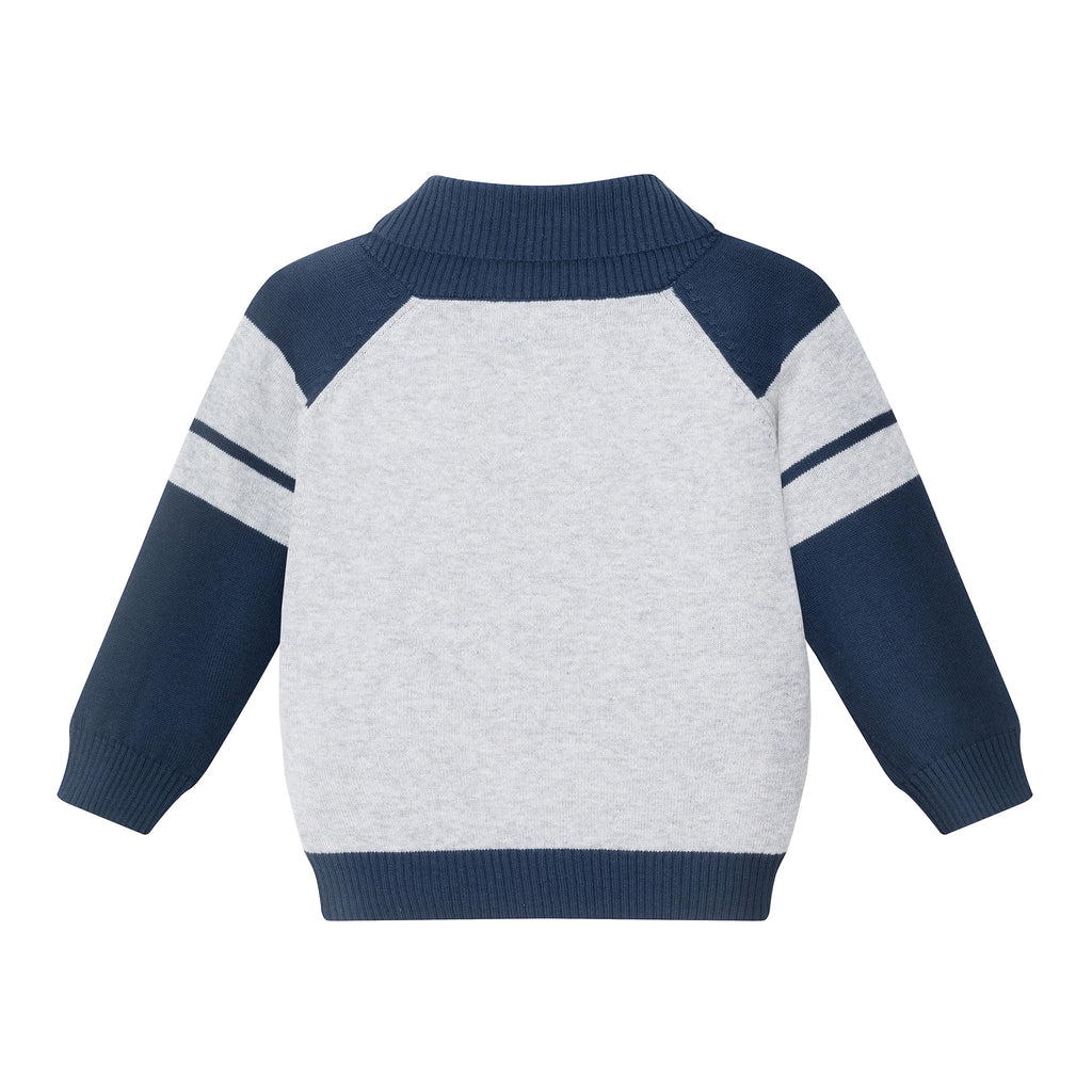 Infant Shawl Cardigan & Pant Set | Navy/Heather Grey - Andy & Evan