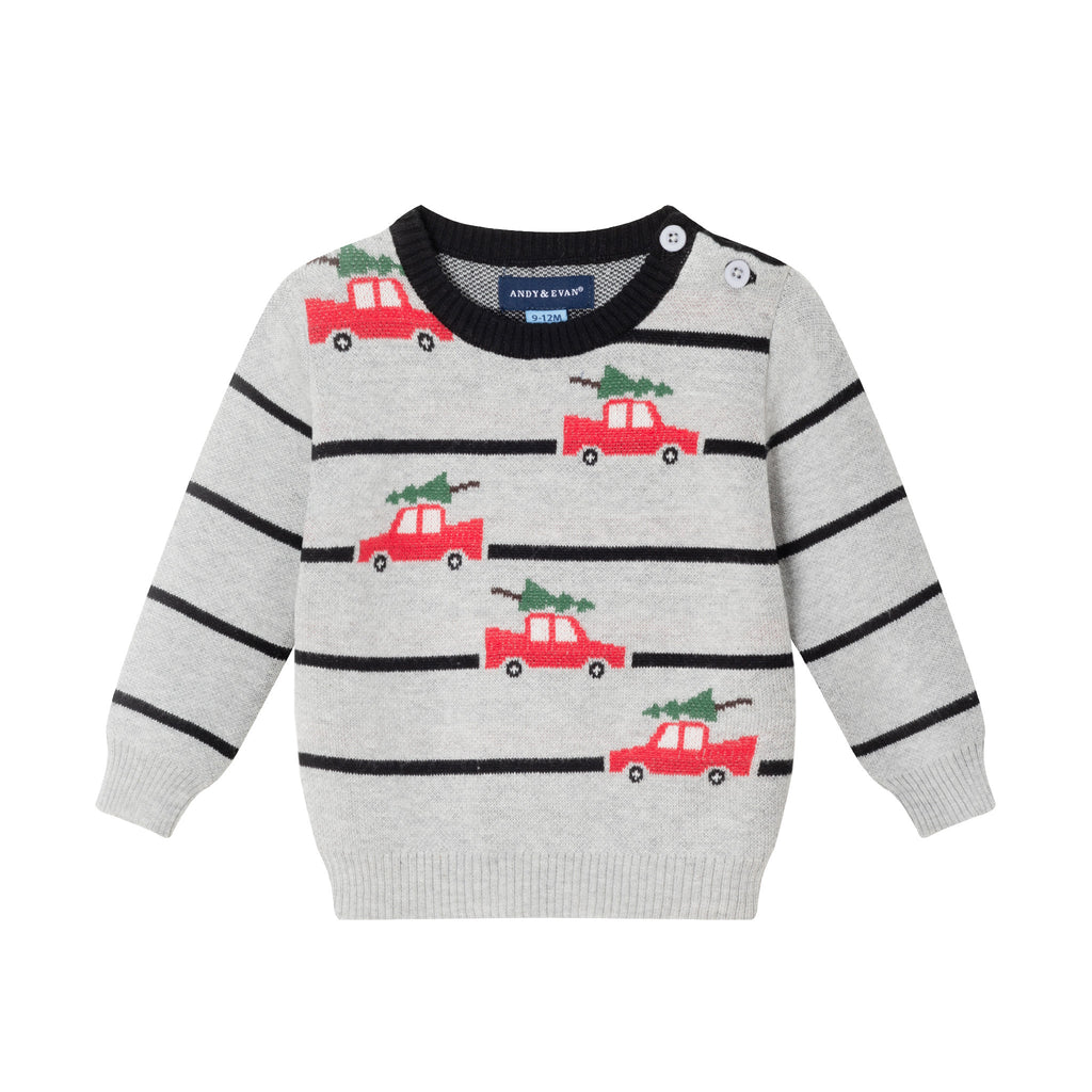 Infant (0-24M) Striped Sweater Set | Holiday Car - Andy & Evan