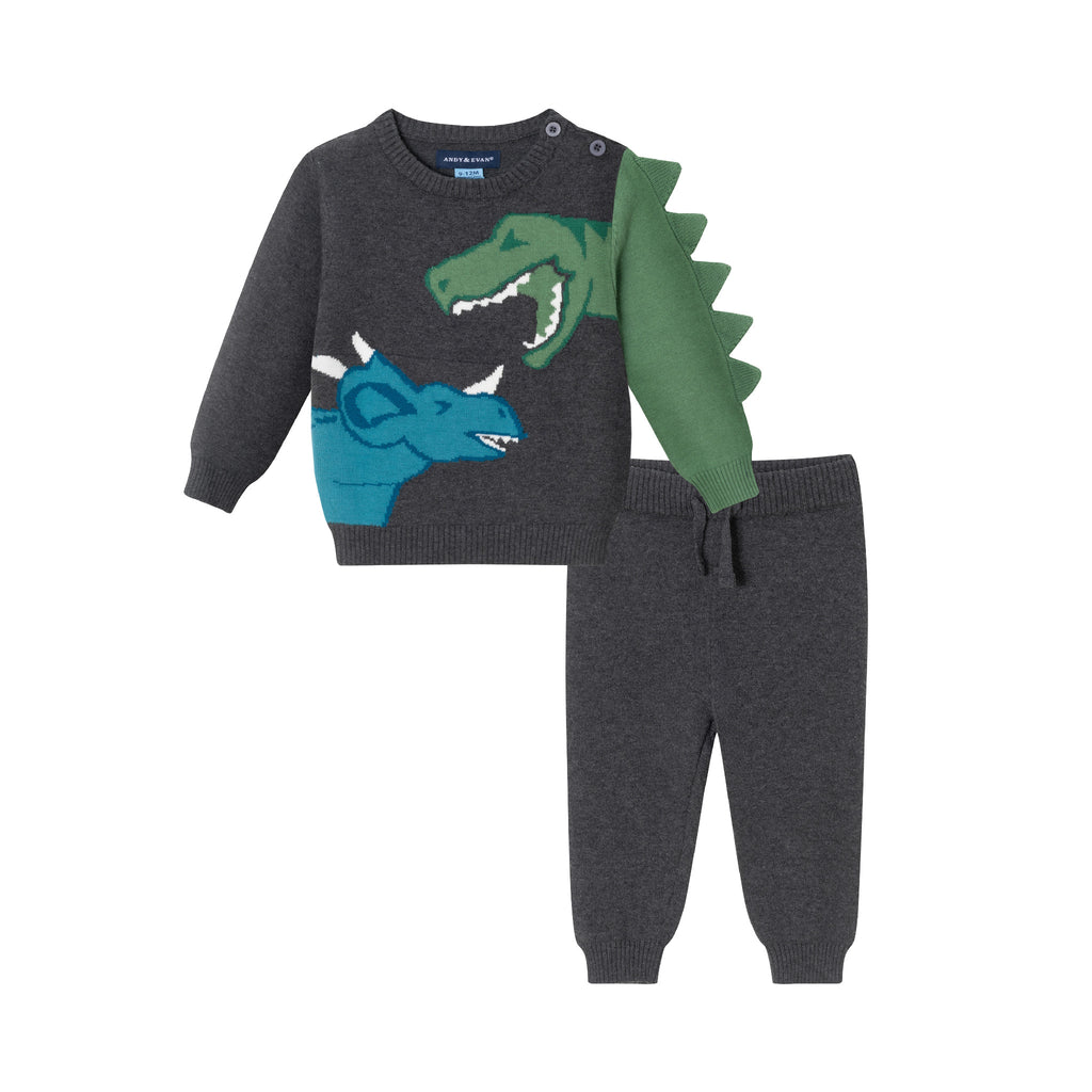 Infant Sweater Set | Charcoal Dino - Andy & Evan