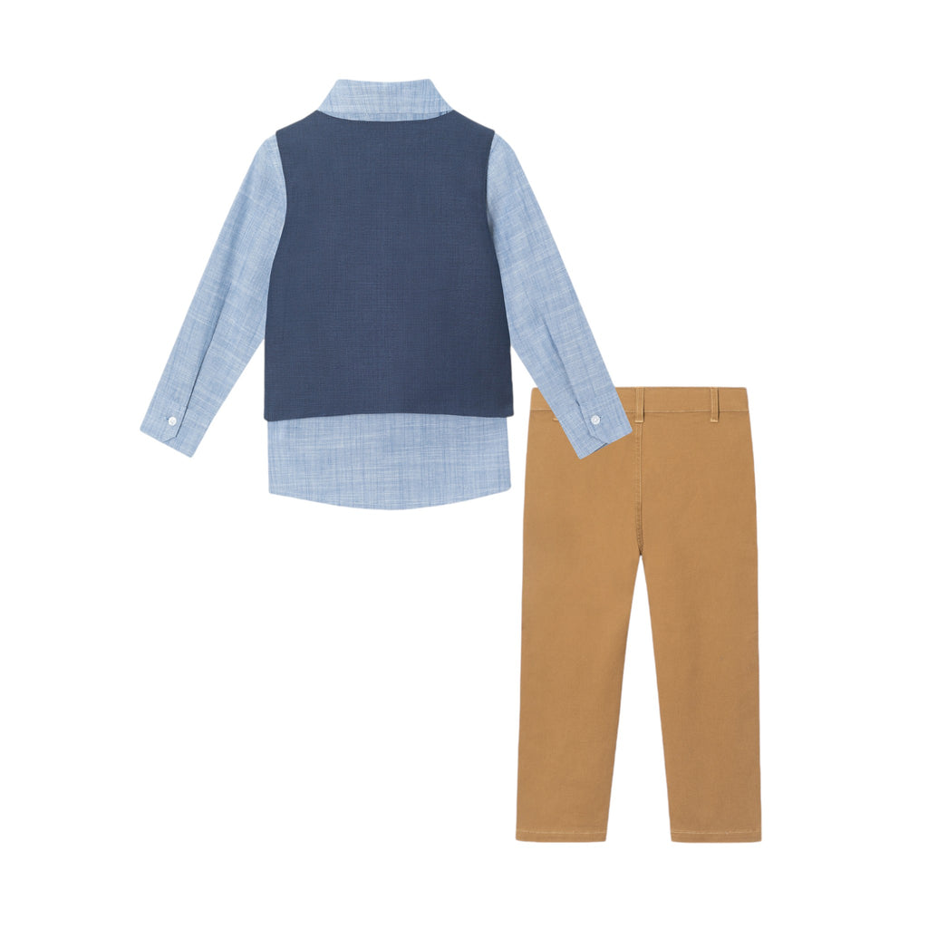 Kids 4-Piece Vest & Rust Pant Set | Holiday Hipster - Andy & Evan