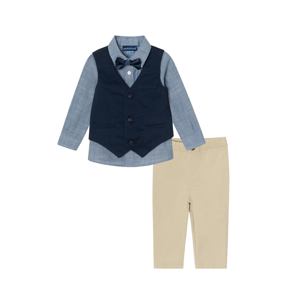 Infant 4-Piece Vest Set | Navy - Andy & Evan