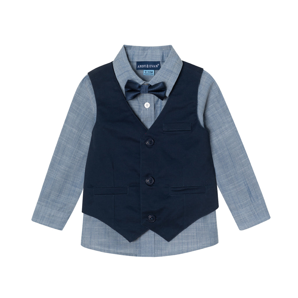 Infant 4-Piece Vest Set | Navy - Andy & Evan