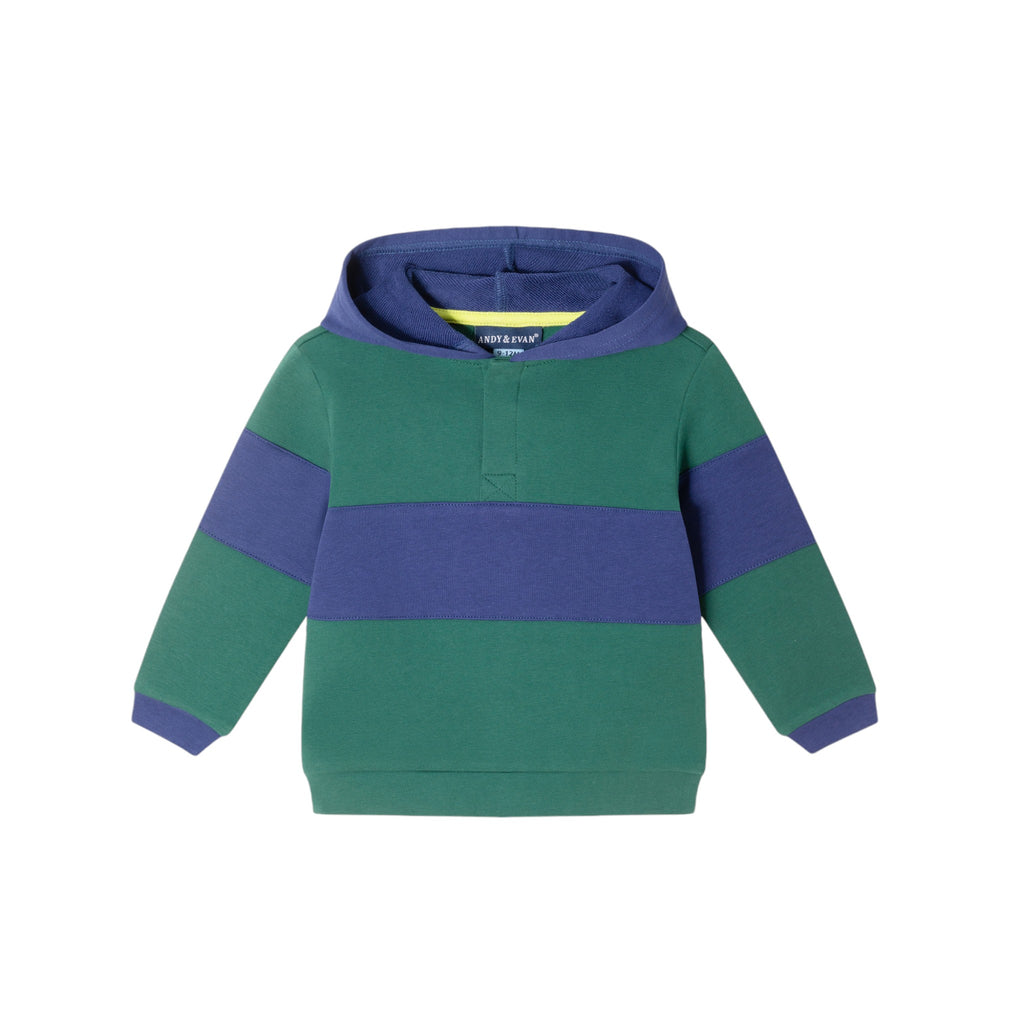 Infant Color Blocked Terry Hoodie & Pant Set | Navy & Green - Andy & Evan