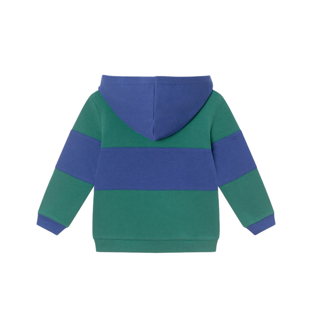 Kids Navy & Green Color Blocked Terry Hoodie & Pant Set - Andy & Evan