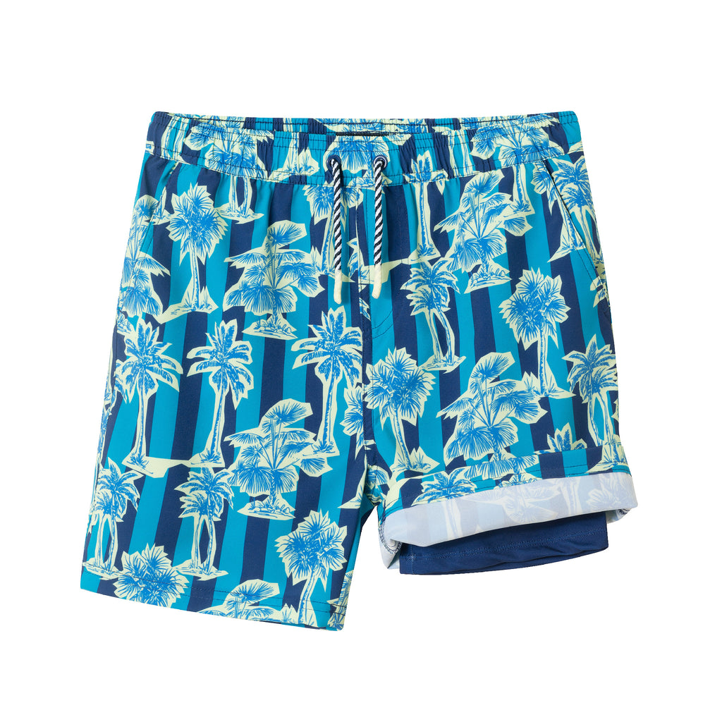 Kids (4-18) Swim Trunk | Tropical Palm - Andy & Evan