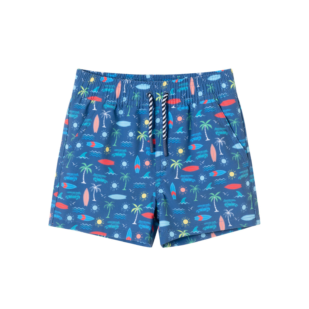 Kids (2-7) Swim Trunk | Navy Beach Vibes