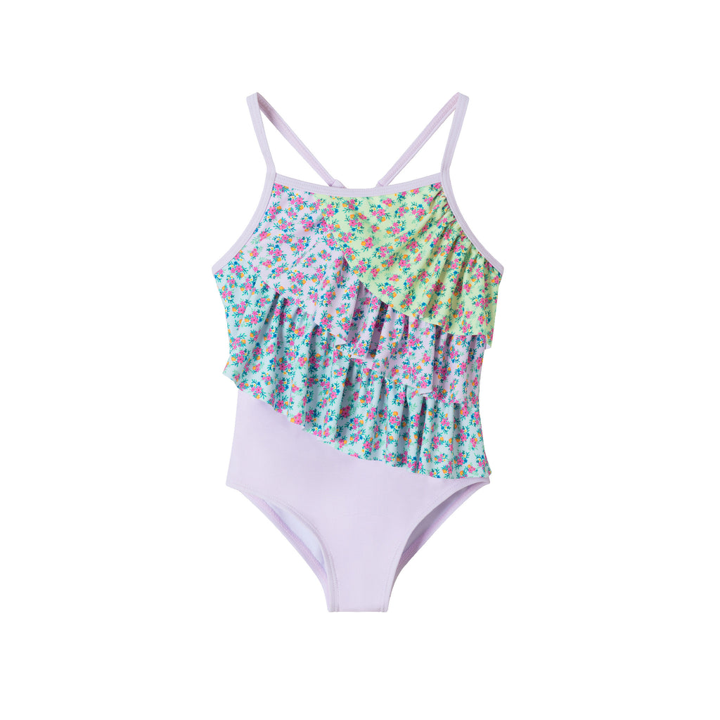 Kids (2-7) One Piece Swim Suit | Pink Floral - Andy & Evan