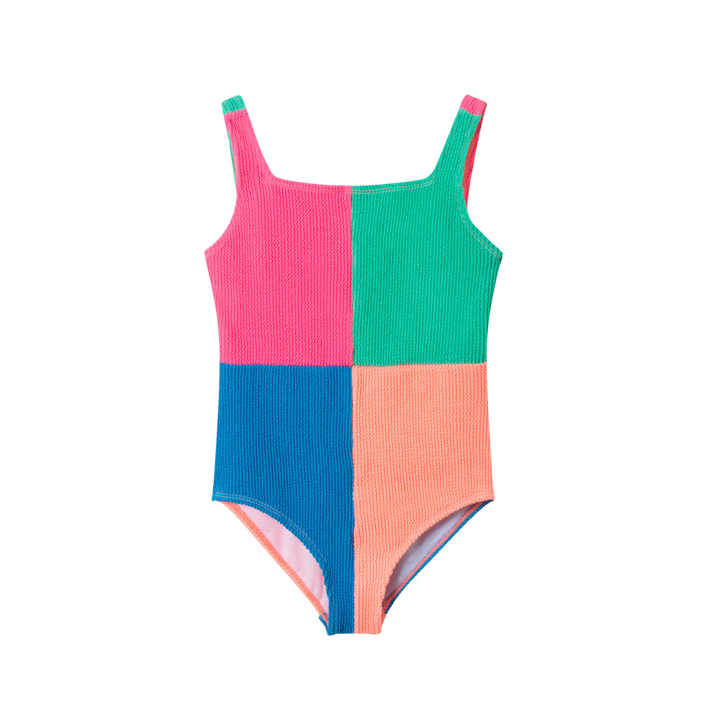 Kids (7-16) One Piece Swim Suit | Multi Color Block - Andy & Evan