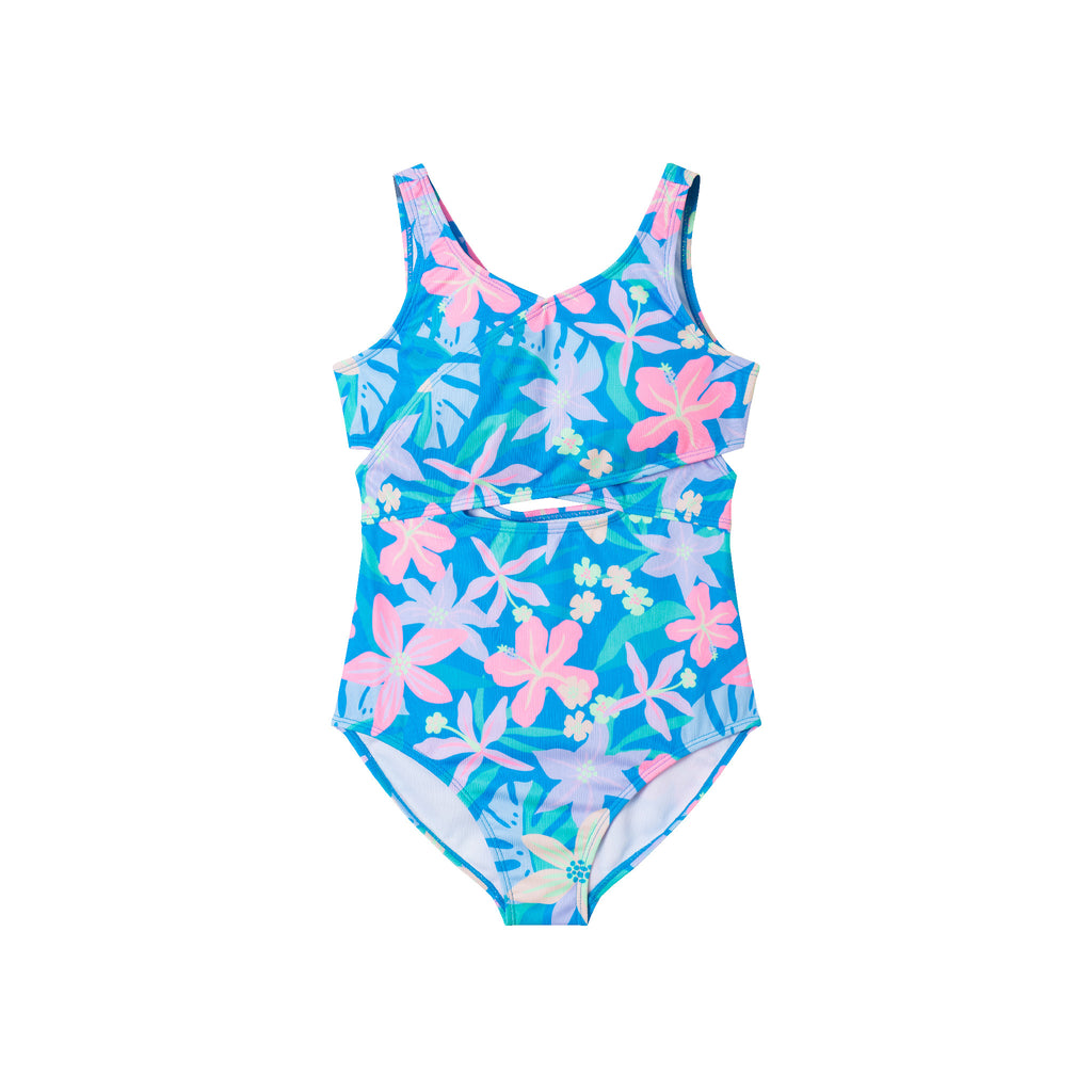 Kids (7-16) One Piece Swim Suit | Tropical Flowers - Andy & Evan