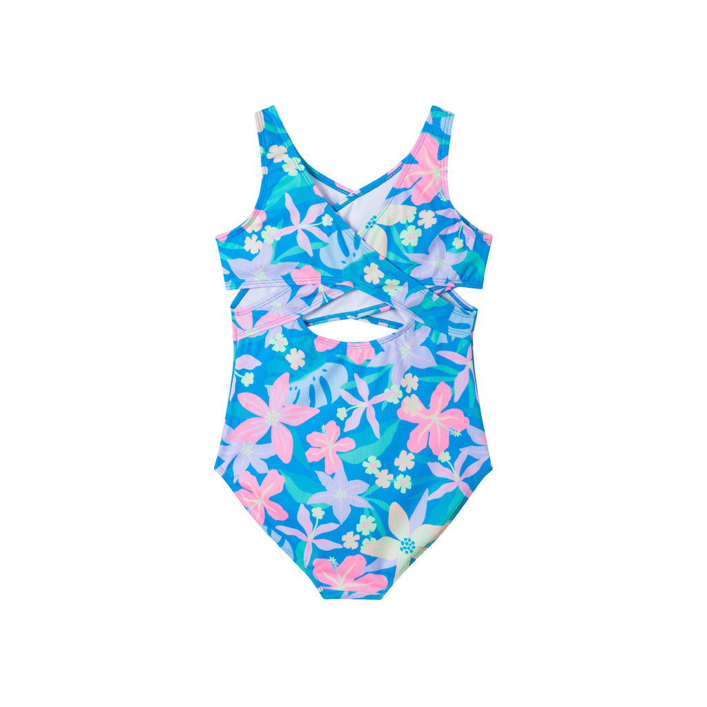 Kids (7-16) One Piece Swim Suit | Tropical Flowers - Andy & Evan