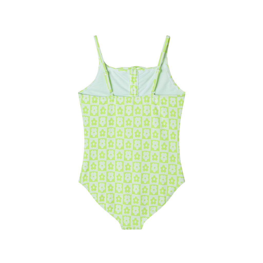 Kids (7-16) One Piece Swim Suit | Floral Check - Andy & Evan